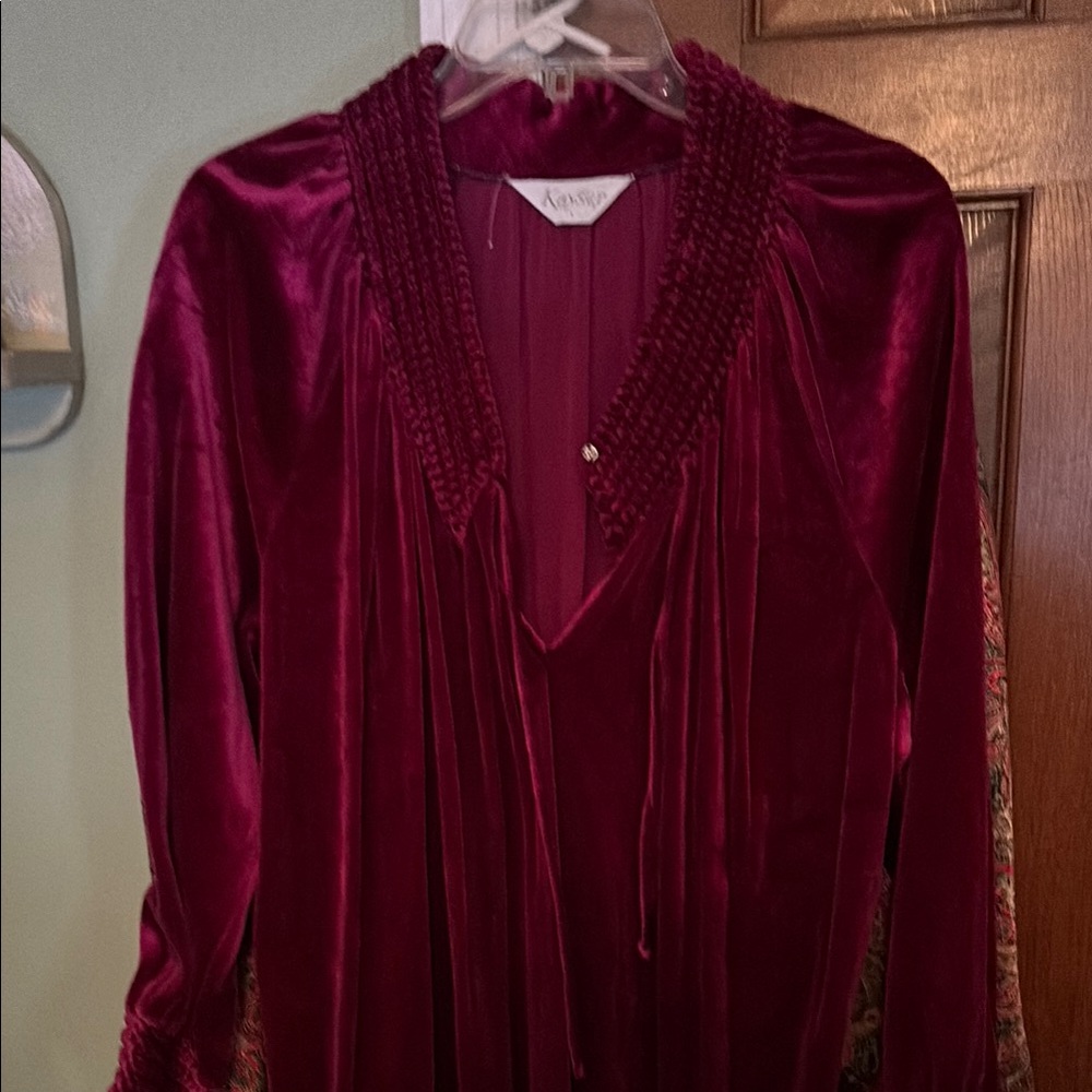 Vintage Burgundy Velvet robe